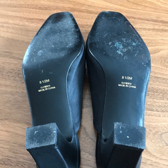 Lord & Taylor Shoes Beaded Black Slip On Heels Size 8 2 Poshmark